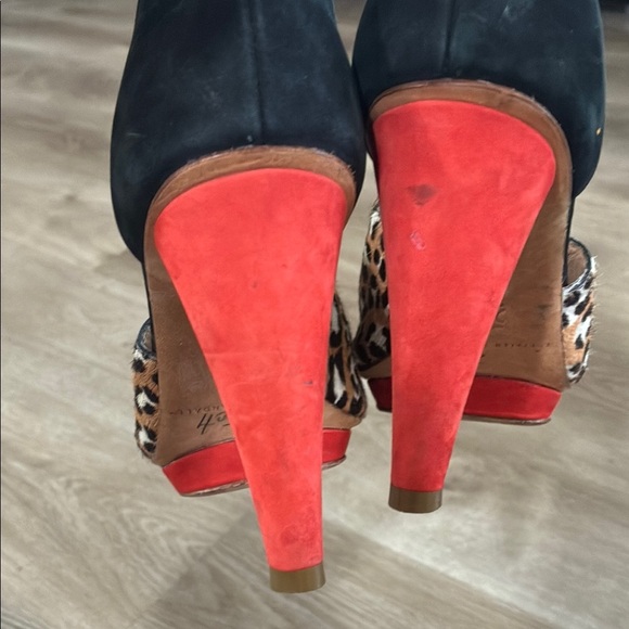 Loeffler Randall Ponyhair Animal Print Heels with Red Heel - Picture 4 of 9